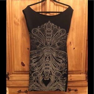 Sexy black dress with amazing graphic design